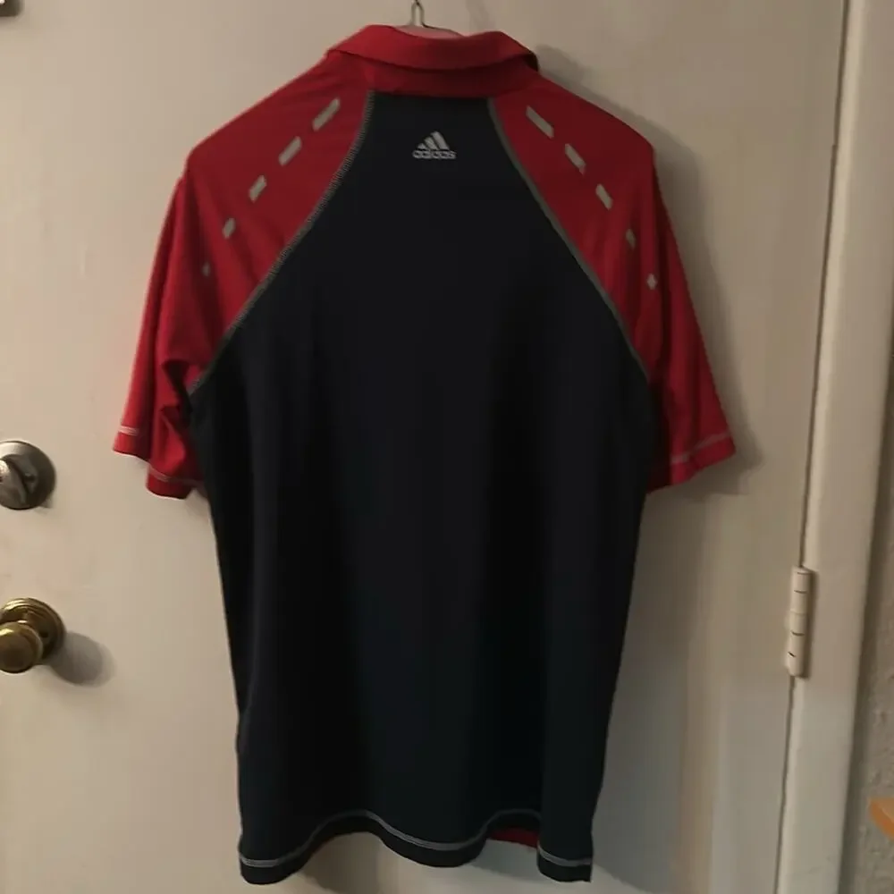 Adidas Adizero Golf Shirt Red/Blue M Activewear Athleisure Sportswear Casual